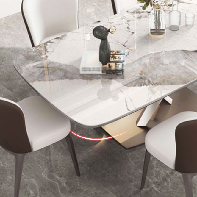 Metal Contemporary Rectangular Table Sintered Stone Dining Table with Pedestal Base Clearhalo ' dining_table' 'Dining Tables & Seating' 'Dining Tables' 'furn' 'furn_dining_table' 'Furniture' 'furniture_dining_table' 'Kitchen & Dining Furniture' 'kitchen&dining_furn' 'kitchen' 'kitchen_dining_table' 1200x1200_095ccaaf-df68-41c6-b2d2-53427c98ebd8