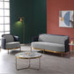 Modern Swallow Gird Sofa Fabric and Leather Sloped Arm Sofa in Blue