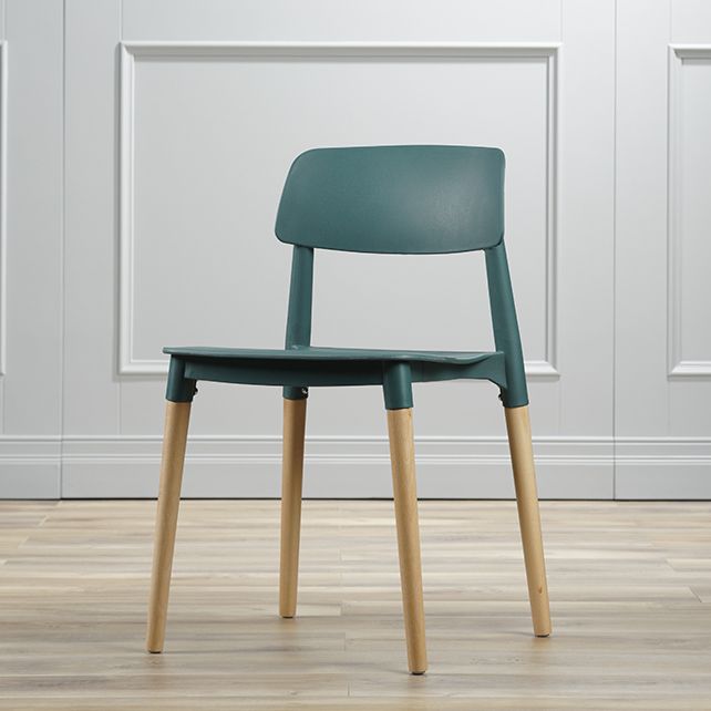 Contemporary Style Dining Chair Armless Dining Chairs with Wooden Legs for Kitchen