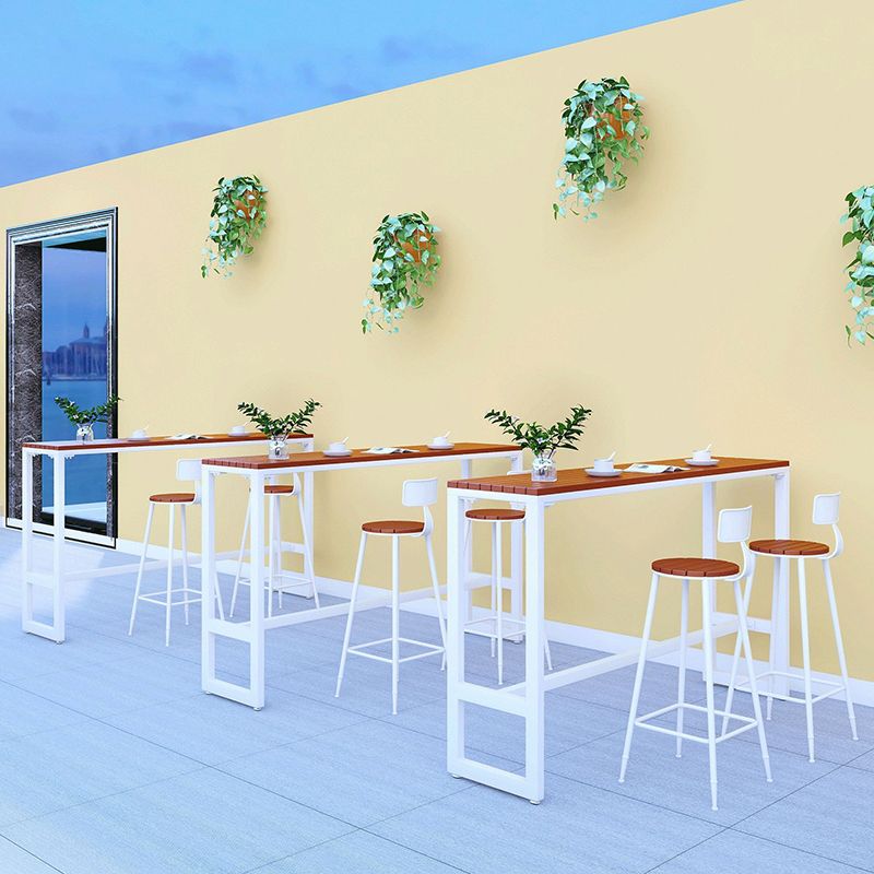 Modern Bar-height Table with White Base 41.3-inch Height Table Clearhalo 'Bar Furniture' 'Bar Tables' 'bar_tables' 'furn' 'furn_bar_tables' 'Furniture' 'Kitchen & Dining Furniture' 1200x1200_09608b34-7f22-4fae-9af2-b3cd91ce2a54