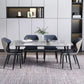 Contemporary Rectangle Dining Table Grey Sintered Stone Dining Table with 4 Black Legs Clearhalo ' dining_table' 'Dining Tables & Seating' 'Dining Tables' 'furn' 'furn_dining_table' 'Furniture' 'furniture_dining_table' 'Kitchen & Dining Furniture' 'kitchen&dining_furn' 'kitchen' 'kitchen_dining_table' 1200x1200_09618630-55ad-4d6f-8659-844c30e63edf