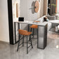 Set tavolo da bar moderno Tavolo da bar rettangolare in pietra da 1/2/3 pezzi con sgabelli imbottiti
