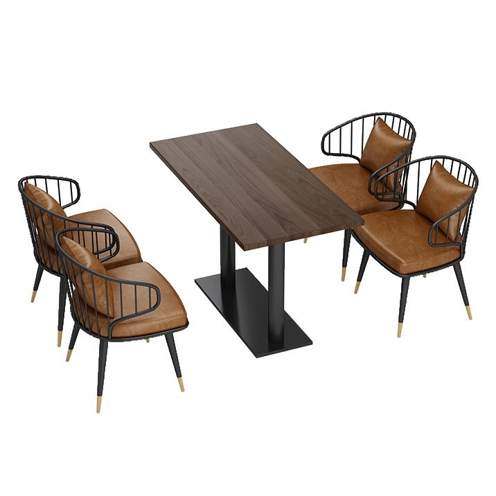 Industrial Solid Wood Dinner Room Kitchen Table Brown Top Table with Black Frame for Dining Room Clearhalo ' dining_table' 'Dining Tables & Seating' 'Dining Tables' 'furn' 'furn_dining_table' 'Furniture' 'furniture_dining_table' 'Kitchen & Dining Furniture' 'kitchen&dining_furn' 'kitchen' 'kitchen_dining_table' 1200x1200_09626d76-6ff4-4433-b3a4-d1fb5b33cfba