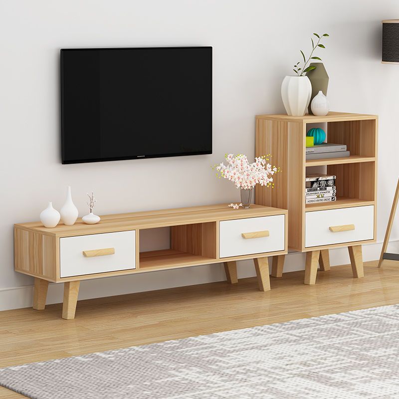 Scandinavian TV Media Stand with Drawers Wood TV Stand Console Clearhalo 'furn' 'furn_tv_stands_entertainment_centers' 'Furniture' 'Living Room Furniture' 'TV Stands & Entertainment Centers' 'TV Stands & Media Storage Furniture' 'tv_stands_entertainment_centers' 1200x1200_096338d1-f4c7-4c83-b4de-8f75089a5dbd