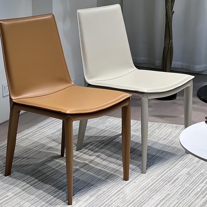 Leather Side Dining Chair Parsons Indoor Chair for Dining Room