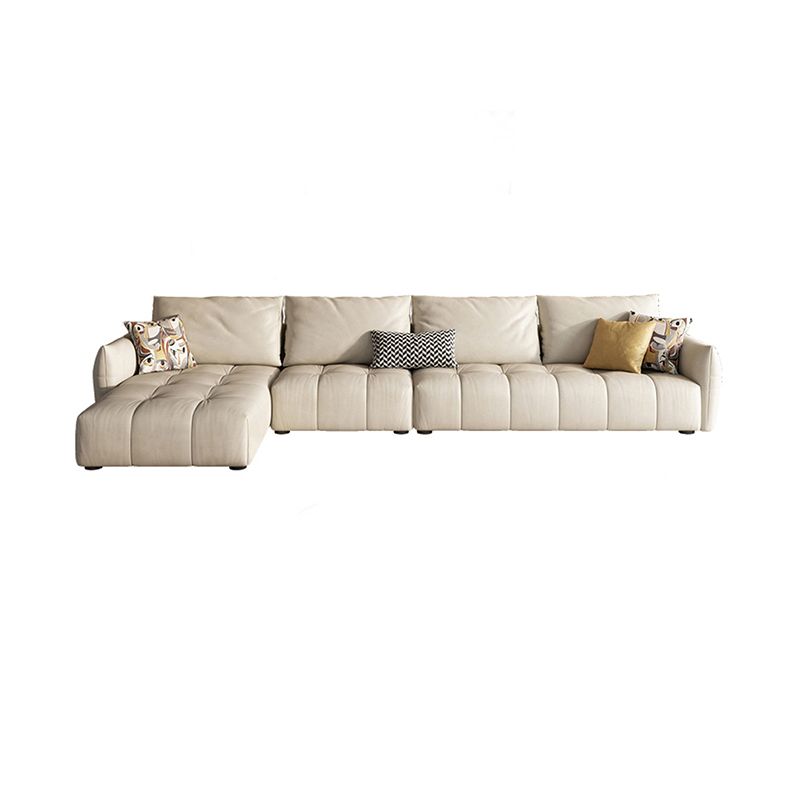 32"H Mid-Century Modern Sectional Sofa Leather Stain-Resistant Sleeper Sectional Clearhalo 'furn' 'furn_sectionals' 'Furniture' 'Living Room Furniture' 'Sectionals' 1200x1200_0965ef28-57c6-42d5-97c6-f1f696b98bc8