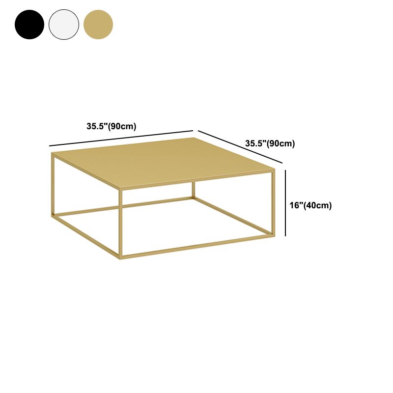 Mid-Century Modern Square Cocktail Table Iron Frame 1 Single Coffee Table - 15.75" H