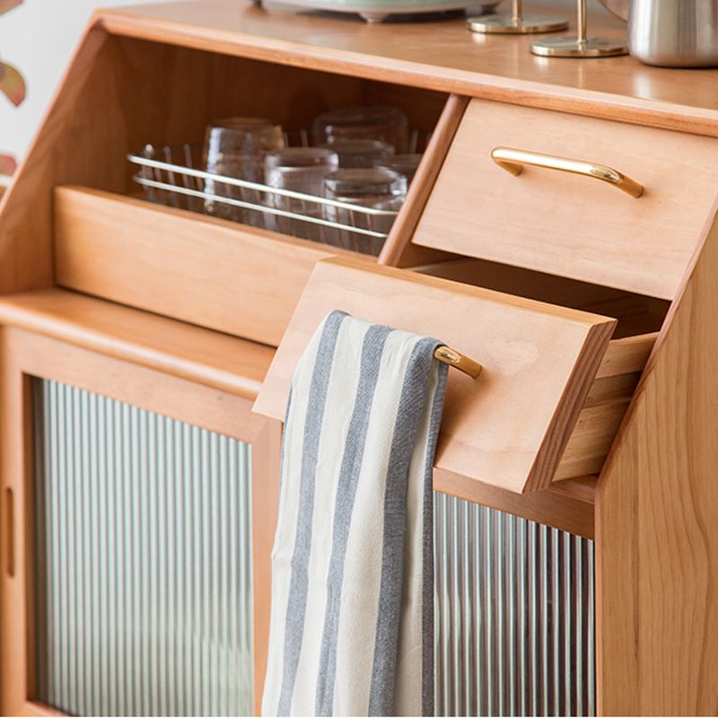 Modern Sliding Doors Sideboard 2 Drawers Sideboard Buffet Table 17" W X 39" H Clearhalo 'buffet_sideboard' 'Buffets & Sideboards' 'furn' 'furn_buffet_sideboard' 'Furniture' 'Kitchen & Dining Furniture' 1200x1200_09661760-6559-4899-aa17-7def1b1765cd