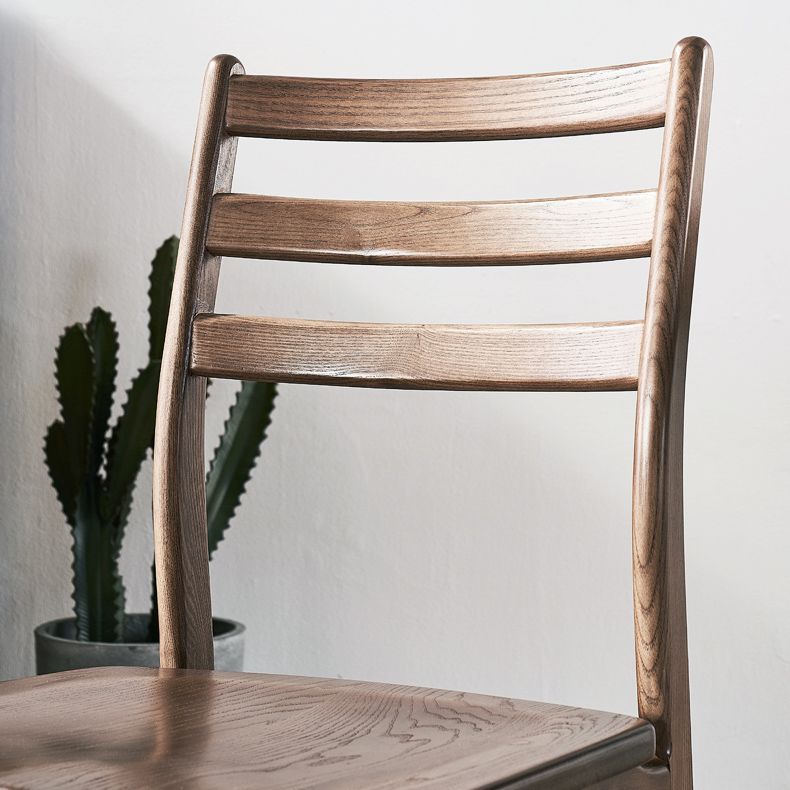Contemporary 18'' Wide Wood Dining Side Chair Ladder Back Chair for Home Use Clearhalo ' kitchen&dining_furn' 'Dining Chairs' 'Dining Tables & Seating' 'dining_chair' 'furn' 'furn_dining_chair' 'Furniture' 'furniture_dining_chair' 'Kitchen & Dining Furniture' 'kitchen' 1200x1200_096634a1-38a6-4978-bb7b-ba730503b374