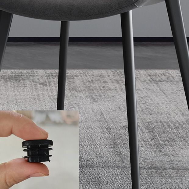 Chaise de salle à manger de cuisine sans bras chaise Parsons en cuir en cuir