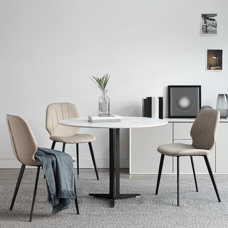 White Stone Dining Set for Home 1/4/5 Pieces Modern Round Table Set Clearhalo 'Dining Room Sets' 'Dining Tables & Seating' 'dining_room_set' 'furn' 'furn_dining_room_set' 'Furniture' 'Kitchen & Dining Furniture' 1200x1200_0967f01d-1419-46d0-94f0-bd1278e32f16