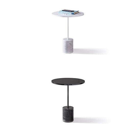 Mesa de portaobjetos del pedestal negro mesa redonda de la esquina para la sala de estar