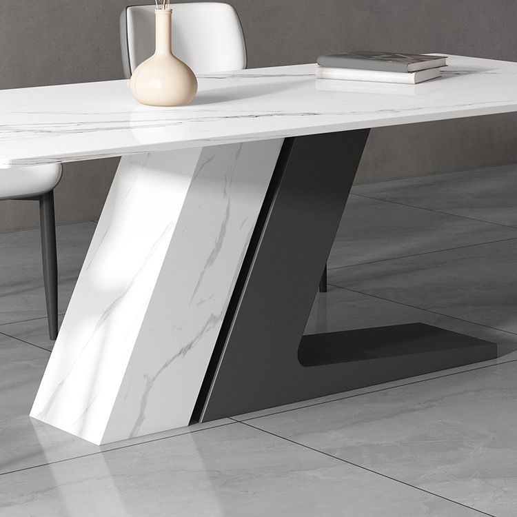 Set da tavolo da cima top a pietra bianca moderna 1/4/5/7 pezzi set da pranzo con sedie imbottite