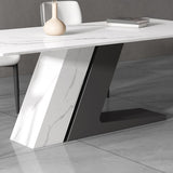 Set da tavolo da cima top a pietra bianca moderna 1/4/5/7 pezzi set da pranzo con sedie imbottite
