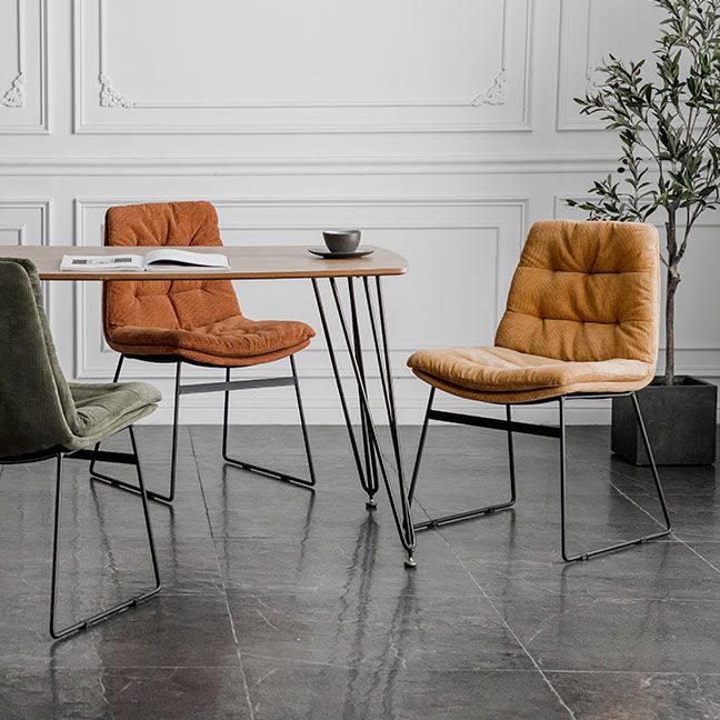 Contemporary Style Kitchen Chairs Dining Armless Side Chair with Metal Legs Clearhalo ' kitchen&dining_furn' 'Dining Chairs' 'Dining Tables & Seating' 'dining_chair' 'furn' 'furn_dining_chair' 'Furniture' 'furniture_dining_chair' 'Kitchen & Dining Furniture' 'kitchen' 1200x1200_096a96af-2ff9-4443-b266-628f92951fa8