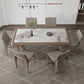 Contemporary Style 1/2/3/5/7 Pieces Dining Chairs Set Rectangle Stone Furniture in White