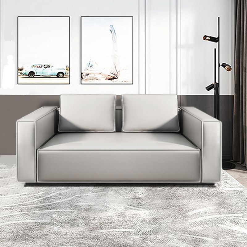 Stain-Resistant Stationary Faux Leather Sofa Living Room Square Arm Couch Clearhalo 'furn' 'furn_sofas' 'Furniture' 'furniture_sofas' 'Living Room Furniture' 'Sofa' 'sofas' 1200x1200_096b64c3-e055-450c-bc3a-03a41f29d9b7