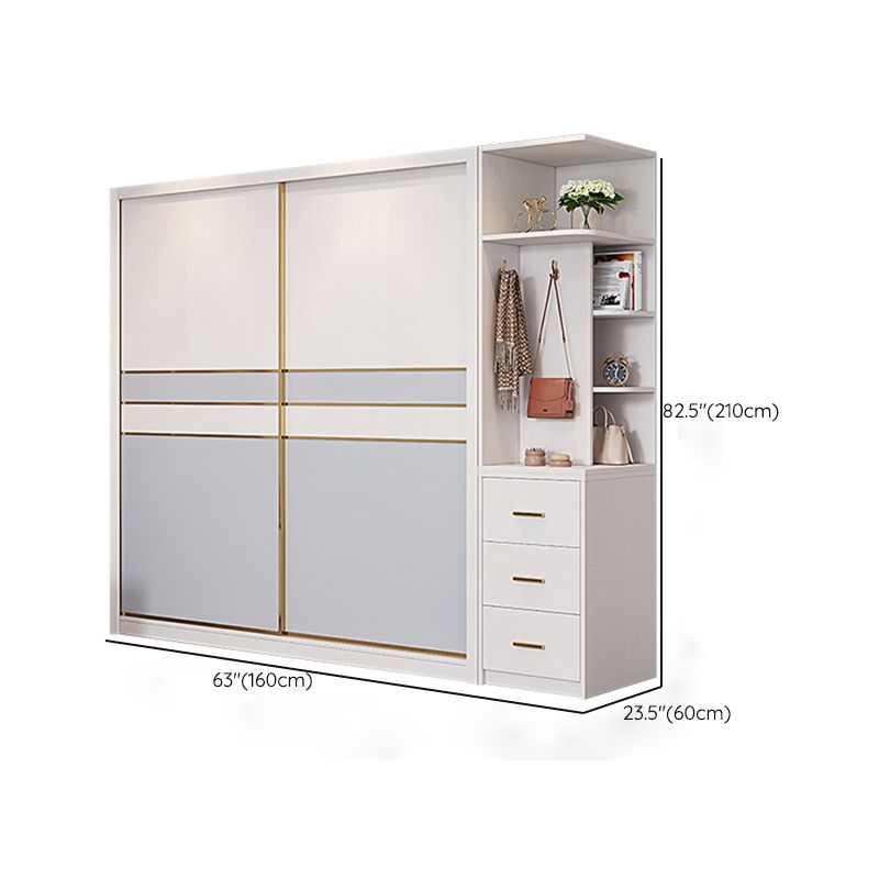 Puertas corredizas de dormitorio Armario gabinete de almacenamiento de madera costera