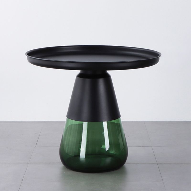 Mid-Century Modern Coffee Table Metal Tray Top Round Single Coffee Table Clearhalo 'Coffee & Accent Tables' 'Coffee Tables' 'coffee_tables' 'furn' 'furn_coffee_tables' 'Furniture' 'Living Room Furniture' 1200x1200_096d65cd-a12c-4e26-a0ea-7bc591c5e936
