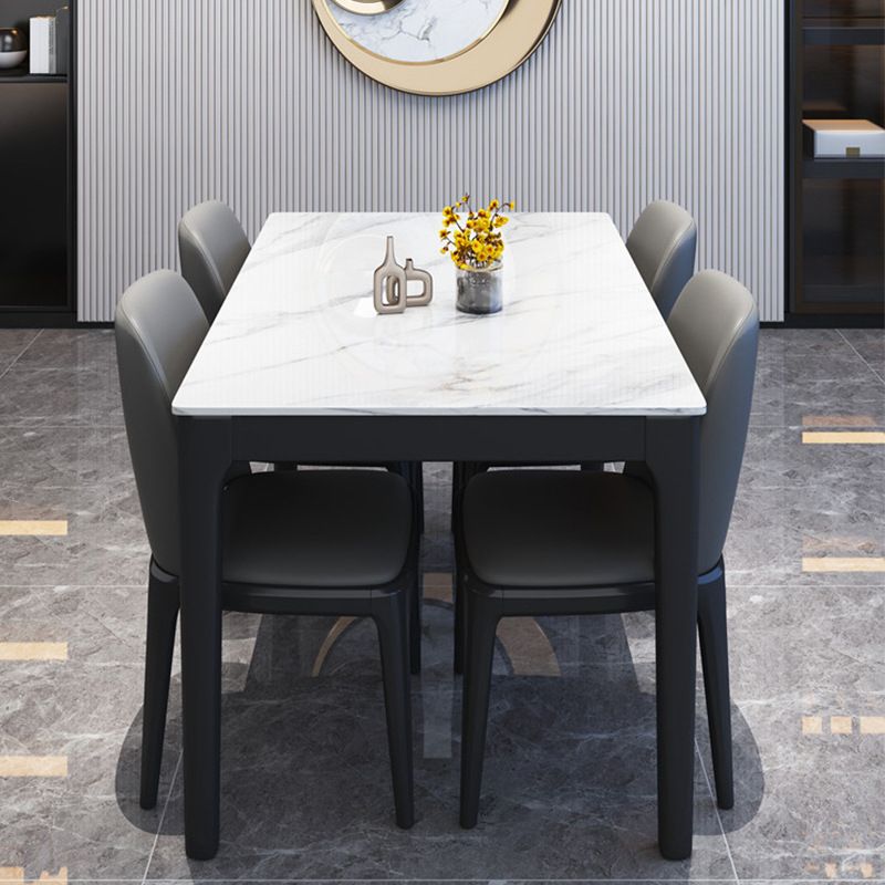 Modern Style Dining Room Dinner Table Stone 4 Legs Dining Table Clearhalo 'Dining Tables & Seating' 'Dining Tables' 'dining_table' 'furn' 'furn_dining_table' 'Furniture' 'Kitchen & Dining Furniture' 1200x1200_096eed55-750c-4d40-bd47-39af83da83d8