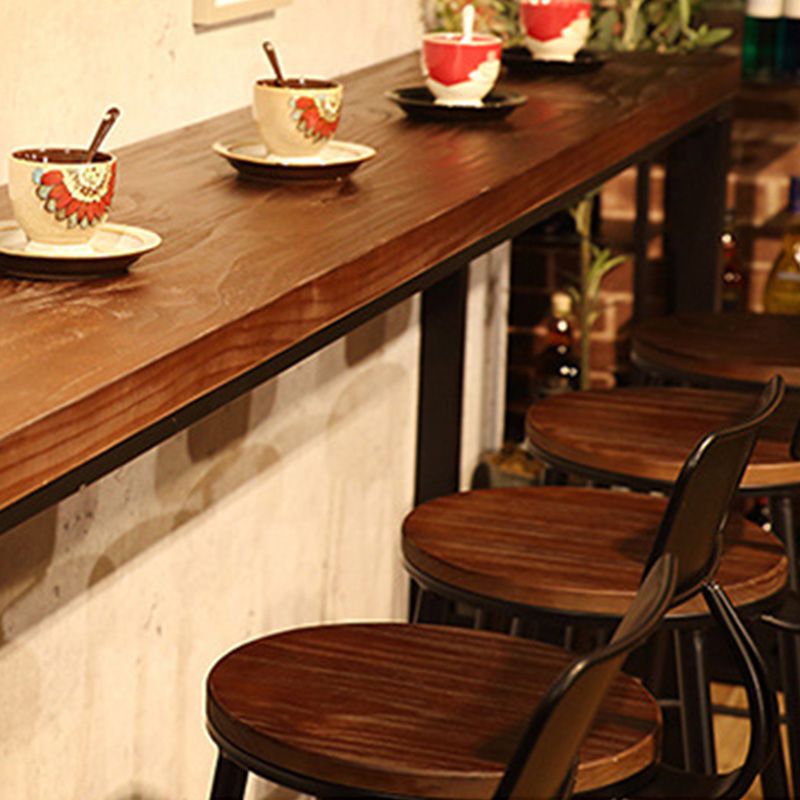Contemporary Metal Bar Stool Wood Seat Bar Stool for Home Use Clearhalo 'Bar Furniture' 'Bar Stools' 'bar_stools' 'furn' 'furn_bar_stools' 'Furniture' 'Kitchen & Dining Furniture' 1200x1200_09723dd7-28ae-40b5-bcd5-b02b07be5fe1