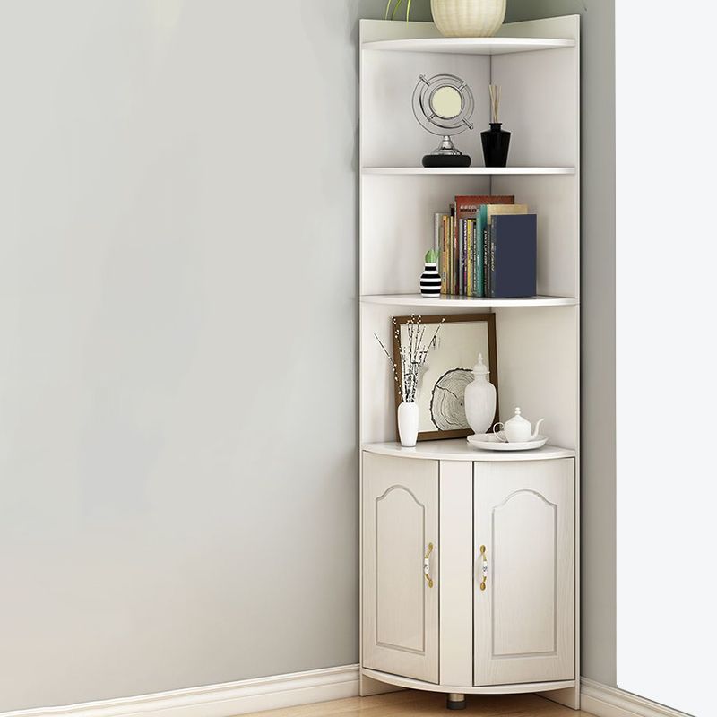 Wooden Modern Accent Cabinet Triangle Storage Cabinet with 2 Doors