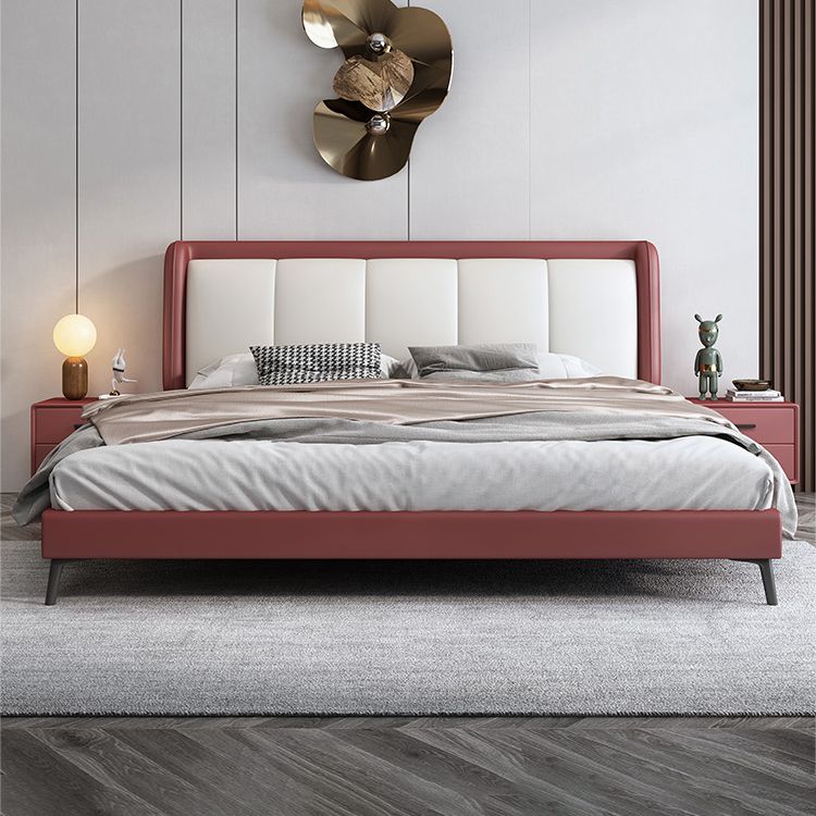 Letto di pino in legno standard in pelle vera scandinava