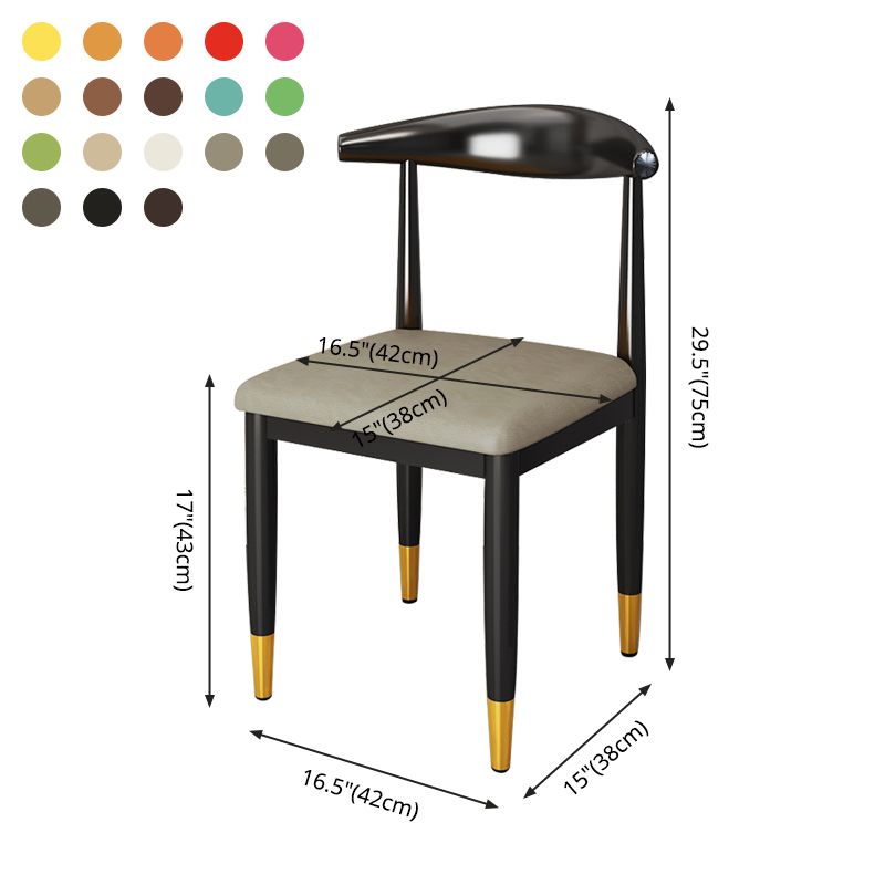 Nordic Style Dining Side Chairs Armless Chairs for Kitchen with Metal Legs (Set of 2) Clearhalo ' kitchen&dining_furn' 'Dining Chairs' 'Dining Tables & Seating' 'dining_chair' 'furn' 'furn_dining_chair' 'Furniture' 'furniture_dining_chair' 'Kitchen & Dining Furniture' 'kitchen' 1200x1200_0972bcb5-5650-4dd0-9569-06f948767f79