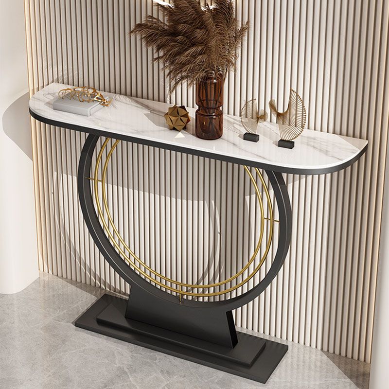 Tavolo di divano console di ferro contemporaneo tavolino in pietra mezzano per la sala