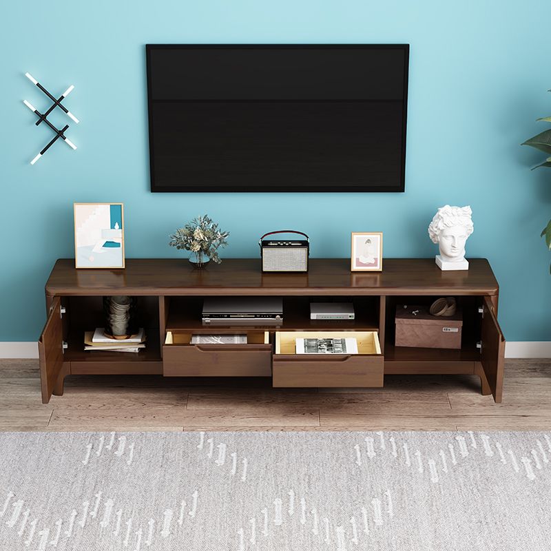 Rubber Wood Contemporary TV Console Open Storage Media Console Clearhalo 'furn' 'furn_tv_stands_entertainment_centers' 'Furniture' 'Living Room Furniture' 'TV Stands & Entertainment Centers' 'TV Stands & Media Storage Furniture' 'tv_stands_entertainment_centers' 1200x1200_0973ae02-e74c-4de1-be8d-134d2314c733