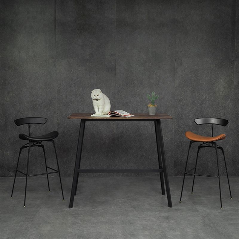 Black Iron Bar Stool Industrial Style Low Back Counter Stool with Saddle Seat Clearhalo 'Bar Furniture' 'Bar Stools' 'bar_stools' 'furn' 'furn_bar_stools' 'furniture_bar_stools' 'Kitchen & Dining Furniture' 'kitchen&dining_furn' 'kitchen' 'kitchen_furn' Furniture' 1200x1200_0974a875-b281-4f94-ba2a-48860678ccd2