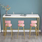 Mesa de bar rectangular de color blanco Mesa de bar de mármol sintético estilo Glam