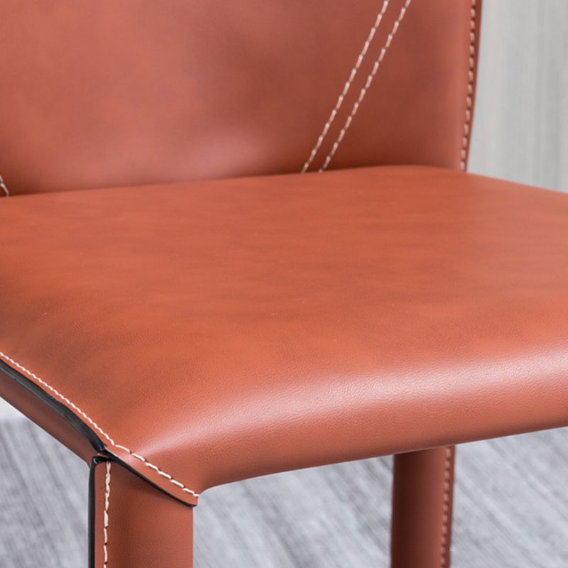 Contemporary Home Side Chair Faux Leather Solid Back Dining Chair Clearhalo 'Dining Chairs' 'Dining Tables & Seating' 'dining_chair' 'furn' 'furn_dining_chair' 'Furniture' 'Kitchen & Dining Furniture' 1200x1200_09758759-3985-4b69-a108-aab414991055