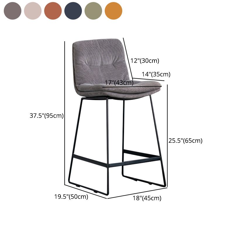Scandinavian Armless Beauty Salon Stool Matte Finish Upholstered Bar Stools Clearhalo 'Bar Furniture' 'Bar Stools' 'bar_stools' 'furn' 'furn_bar_stools' 'Furniture' 'furniture_bar_stools' 'Kitchen & Dining Furniture' 1200x1200_0975a0fe-4b7c-46ea-9aed-d2d41ffca8a8
