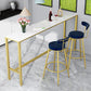 Modern Faux Marble Rectangle White Top Trestle Bar Dining Table for Kitchen Clearhalo 'Bar Furniture' 'Bar Tables' 'bar_tables' 'furn' 'furn_bar_tables' 'Furniture' 'Kitchen & Dining Furniture' 1200x1200_097607e0-55b5-42fc-bc43-31d6ebe05da1