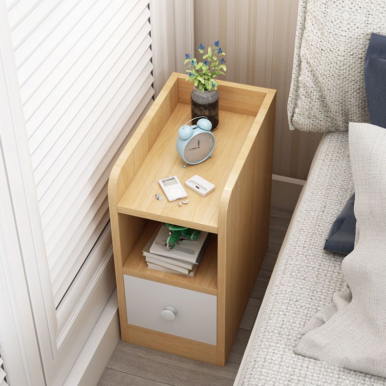 Scandinavian Natural/White Bedside Table 20" H Wood Nightstand with Storage Clearhalo 'Bedroom Furniture' 'furn' 'furn_night_stand' 'Furniture' 'night_stand' 'Nightstands' 1200x1200_0976adcd-4210-4628-94bb-8c78aa19e3ee
