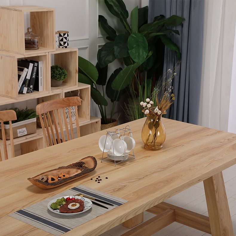 Contemporary Solid Wood Top Dining Table Sets with Trestle Base Dining Furniture for Home Clearhalo 'Dining Room Sets' 'Dining Tables & Seating' 'dining_room_set' 'furn' 'furn_dining_room_set' 'Furniture' 'furniture_dining_room_set' 'Kitchen & Dining Furniture' 'kitchen&dining_furn' 'kitchen' 1200x1200_097a34f1-6d2a-4e02-9e62-97ca2612afc1