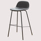Modern Style Low Back Faux Leather Bar Stool with Metal Legs