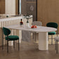 Mesa de comedor moderna de forma libre para el hogar Mesa de comedor blanca con patas con acabado mate