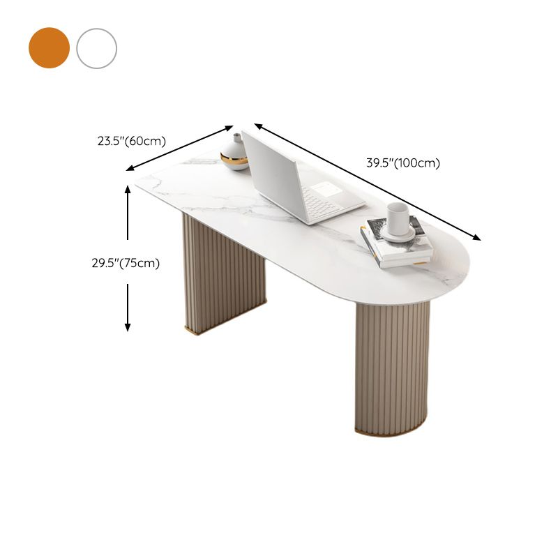 Glam Home Writing Desk Stone 23.6 "Brede kantoorbureau met benen