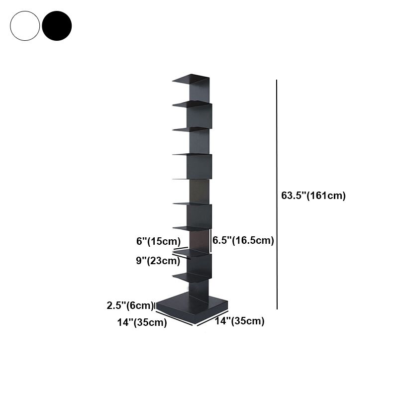 Contemporary Corner Bookshelf Closed Back Iron Vertical Bookcase Clearhalo 'Bookcases' 'furn' 'furn_bookcases' 'Furniture' 'furniture_bookcases' 'Office Furniture' 1200x1200_098078d6-3884-4e00-8dec-69a71c5846c9