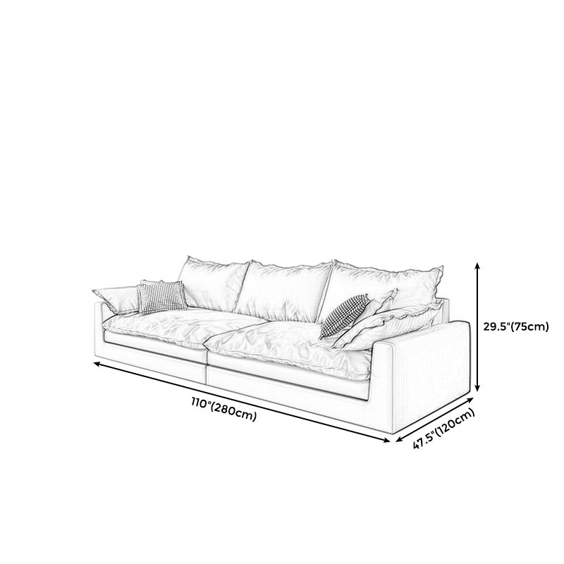 29.53 "H faux lederen vierkante arm moderne bank met kussens voor woonkamer