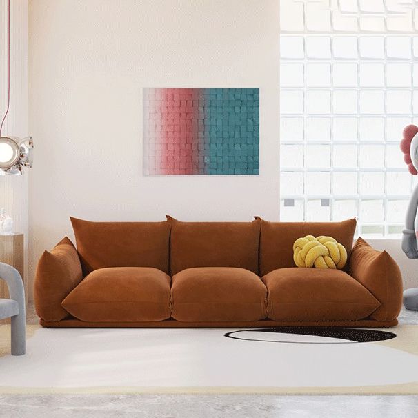 Divano braccio superiore cuscino in velluto con cuscini indietro per soggiorno