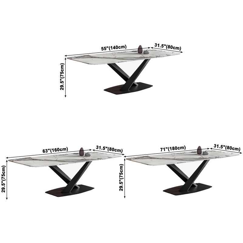 Metal Contemporary Rectangle Table Sintered Stone Dining Table with Pedestal Base Clearhalo ' dining_table' 'Dining Tables & Seating' 'Dining Tables' 'furn' 'furn_dining_table' 'Furniture' 'furniture_dining_table' 'Kitchen & Dining Furniture' 'kitchen&dining_furn' 'kitchen' 'kitchen_dining_table' 1200x1200_098151a1-81f2-4efa-bac7-ce032a2f8336