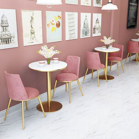 Sedie da pranzo senza braccia glam sedia da pranzo in metallo per uso domestico