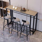 Set da tavolo da bar moderno da 1/3/4/5 pezzi, tavolo da banco rettangolare in pietra con sgabelli per balcone