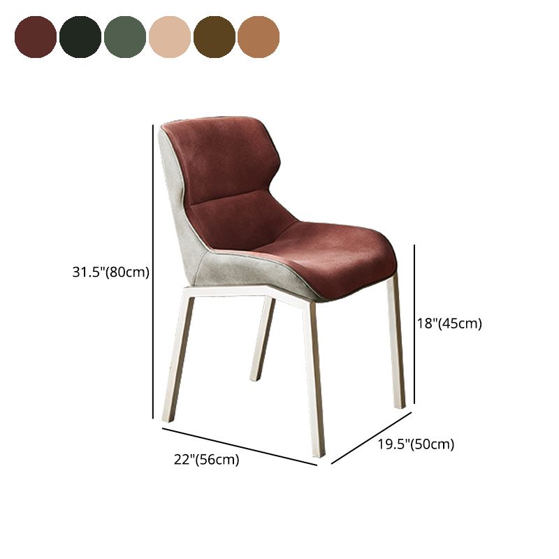 Contemporary Metal Dining Chair Upholstered Armless Chair for Restaurant Use Clearhalo 'Dining Chairs' 'Dining Tables & Seating' 'dining_chair' 'furn' 'furn_dining_chair' 'Furniture' 'furniture_dining_chair' 'Kitchen & Dining Furniture' 1200x1200_0982a5d3-c540-475a-a177-e41fff6c25a0