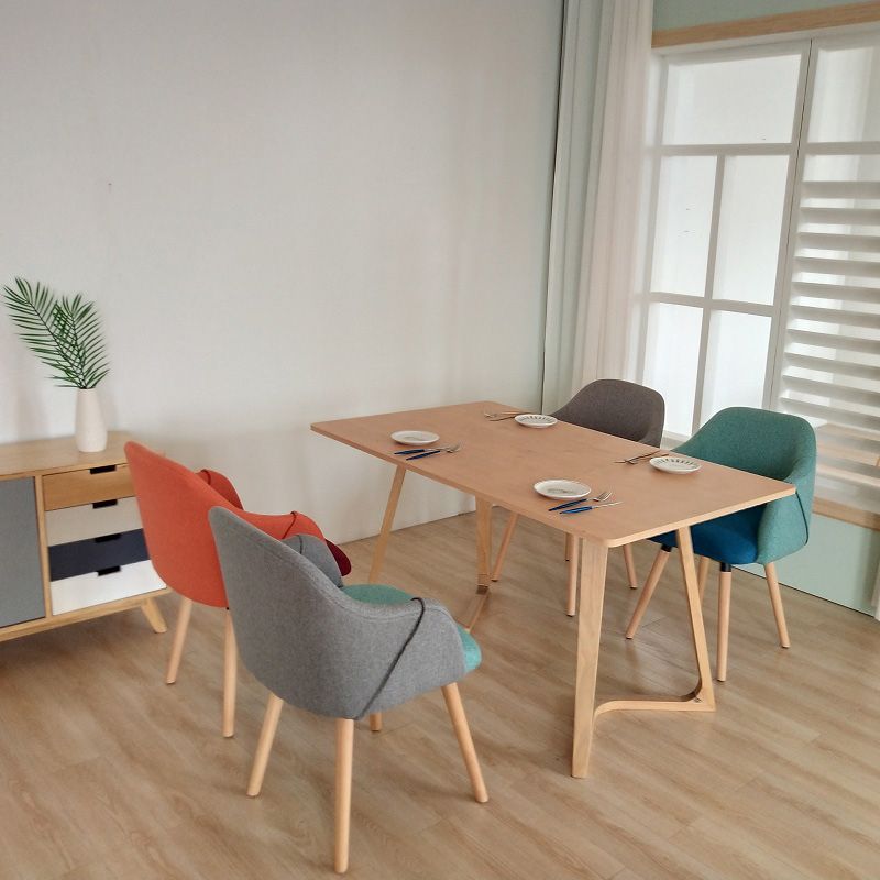 Nordic Style Solid Wood Dining Room Chair Upholstered Arm Chair for Home Use Clearhalo ' kitchen&dining_furn' 'Dining Chairs' 'Dining Tables & Seating' 'dining_chair' 'furn' 'furn_dining_chair' 'Furniture' 'furniture_dining_chair' 'Kitchen & Dining Furniture' 'kitchen' 1200x1200_0982eb13-30ac-465a-ba35-9a923a8339ba