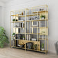 Open Back Shelf Bookcase Glam Vertical Bookcase for Study Room