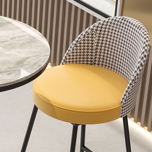 Restaurant Modern Bucket Counter Bar Stool Leather and Metal Counter-height Stool Clearhalo 'Bar Furniture' 'Bar Stools' 'bar_stools' 'furn' 'furn_bar_stools' 'Furniture' 'furniture_bar_stools' 'Kitchen & Dining Furniture' 1200x1200_09867bd0-4bea-4fc8-ac9b-7aaf59684369